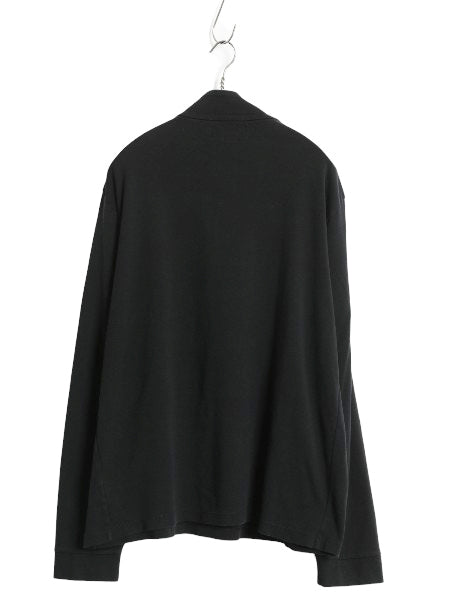 00s ポロ ラルフローレン ハーフジップ 長袖 Tシャツ メンズ XL / オールド ペルー製 ピマ コットン ロンT スムース 大きいサイズ ブラック
