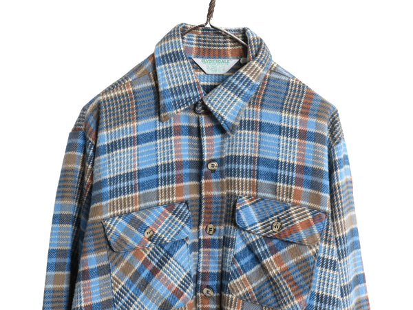 70s ★ CLYDESDALE チェック ヘビー フランネル シャツ メンズ L 程/ 古着 ヴィンテージ コットン ネルシャツ 長袖シャツ ヘビーウェイト