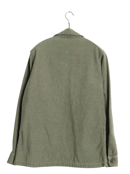 60s 米軍実物 US ARMY コットン サテン ユーティリティ シャツ S / ヴィンテージ 69年製 OG107 シャツ袖 2nd 軍物 ミリタリー ワッペン付き