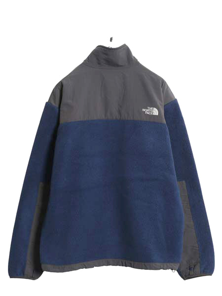 ノースフェイス デナリ ジャケット メンズ M / アウトドア フリース ナイロン ジャンパー フルジップ ブルゾン ハイネック ツートン 灰 青