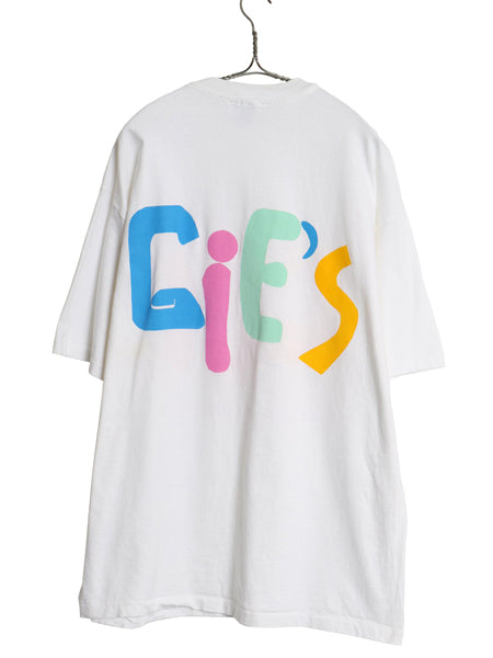 デッドストック 90s USA製 企業 両面 イラスト プリント Tシャツ メンズ XL / オールド アート シングルステッチ 大きいサイズ 当時物 白