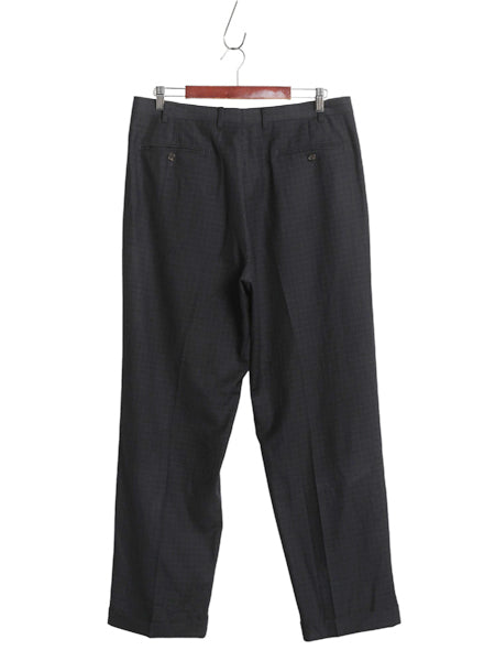 ラルフローレン グラフ チェック サマー スラックス パンツ メンズ 36 32 / 古着 ポロ ツータック ストレート パンツ シワになりにくい 黒