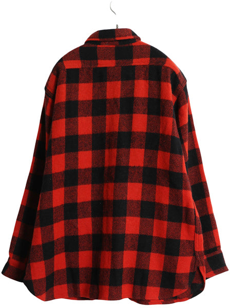 50s タウンクラフト CPO ウール シャツ XXL 程/ ヴィンテージ ペニーズ ブロック チェック マチ付き ジャケット 長袖シャツ 大きいサイズ
