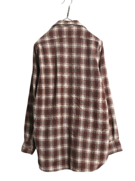 70s USA製 ウールリッチ チェック 長袖 ウール シャツ メンズ M 古着 ヴィンテージ 旧タグ WOOLRICH 長袖シャツ ポケット付き マルチカラー