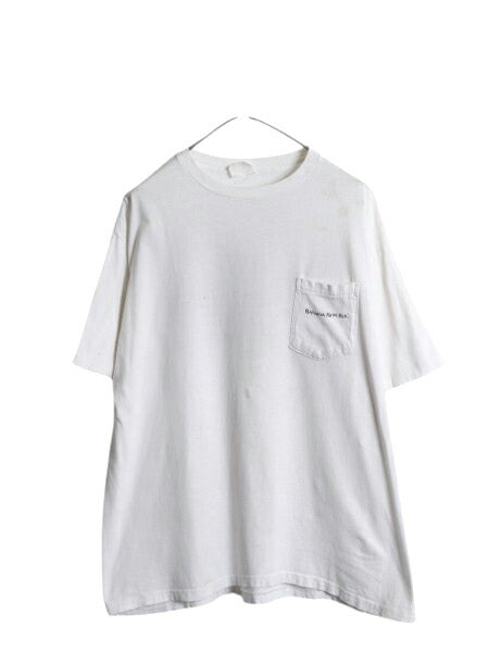 90s バナナリパブリック アニマル イラスト プリント Tシャツ メンズ XL 程 古着 オールド シングルステッチ 大きいサイズ ポケット付き 白