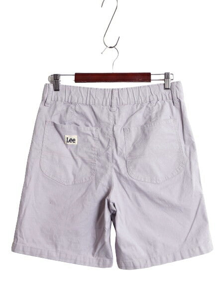 リー コットン ストレッチ ショートパンツ レディース M 古着 Lee ショーツ 短パン ノータック ミリタリー ベイカー タイプ ワンポイント