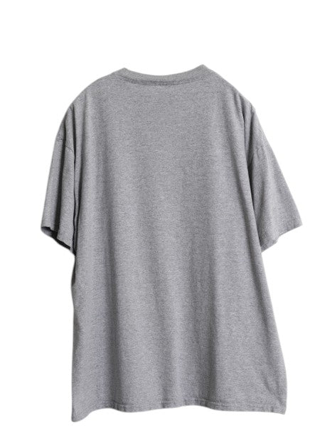 00s スヌーピー フロッキー プリント Tシャツ メンズ レディース XL 古着 オールド キャラクター ピーナッツ イラスト 大きいサイズ グレー