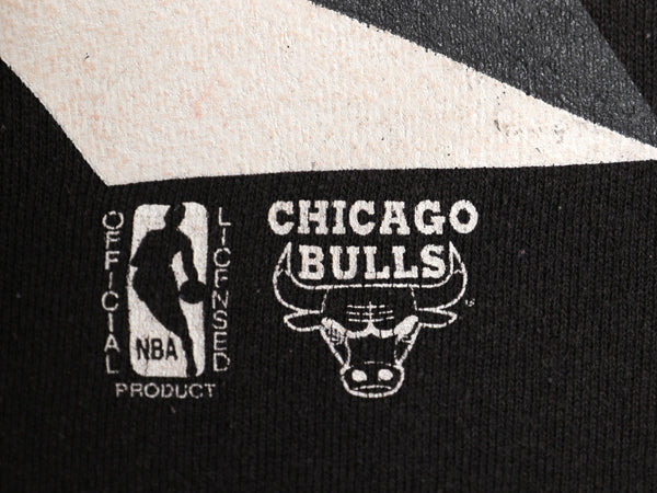 90s USA製 ブルズ プリント スウェット メンズ XXL / オールド NBA オフィシャル トレーナー バスケ ジョーダン 大きいサイズ 黒 ヘインズ