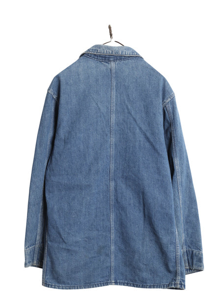 80s USA製 ★ カーハート デニム カバーオール ジャケット メンズ L 程/ 古着 ヴィンテージ ワーク チョア コート 薄手 ガチャポケ 廃盤 8C
