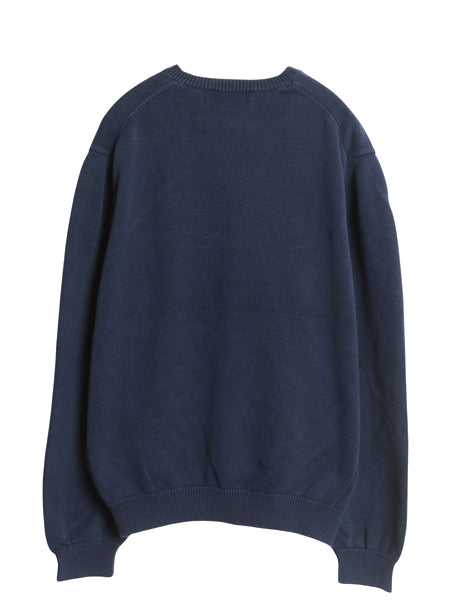 90s USA製 ブルックスブラザーズ コットン ニット セーター メンズ XL オールド Vネック 無地 長袖ニット シンプル 大きいサイズ ネイビー