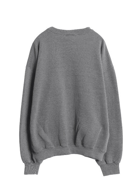 90s ラッセル 無地 スウェット メンズ レディース XL / 古着 オールド トレーナー 前V 裏起毛 大きいサイズ ワンポイント ブランク グレー