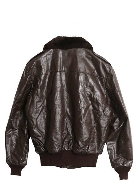 80s USA製 COOPER 本革 レザー G-1 フライト ジャケット メンズ L ヴィンテージ 革ジャン ボンバー パイル フリース ライナー ブルゾン 茶