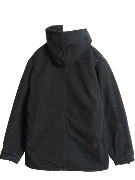 カーハート ダック トラディショナル コート メンズ L ジャケット ブルゾン 中綿 キルティング ライナー 脱着 フード付き カバーオール 黒