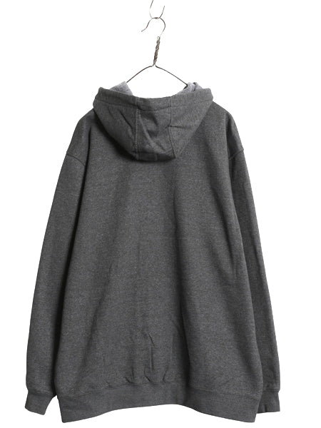 US企画 カーハート フルジップ スウェット フード パーカー メンズ XL 裏起毛 トレーナー ミドルウェイト ワンポイント 大きいサイズ 濃灰