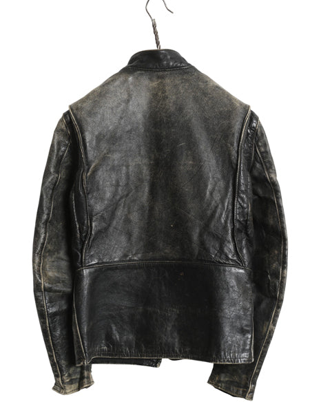 60s USA製 ★ Kehoe 本革 レザー シングル ライダース ジャケット メンズ S / 古着 ヴィンテージ 革ジャン ステアハイド カフェレーサー 黒