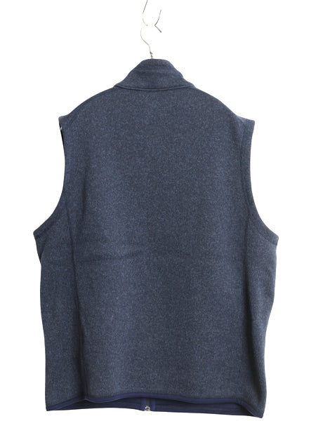 パタゴニア ベターセーター ベスト メンズ L 古着 17年製 フリース セーター 前開き フルジップ アウトドア 重ね着 ワンポイント 企業物 紺