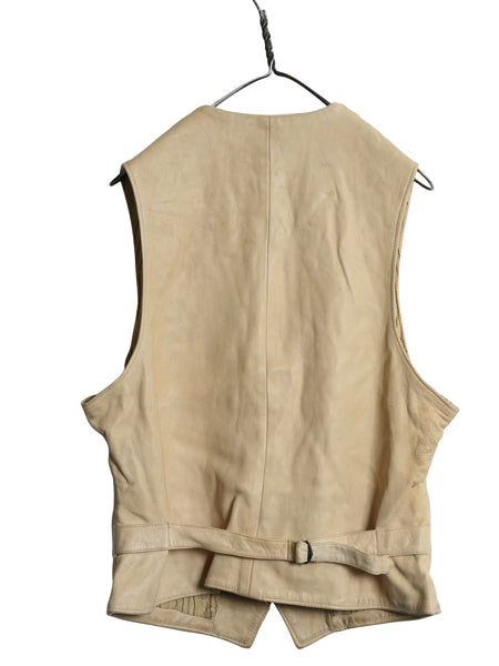 80s ポロカントリー ラルフローレン 本革 レザー テーラード ベスト M メンズ 小さめ S 程/ ヴィンテージ ポロ ネイティブ コンチョ 重ね着