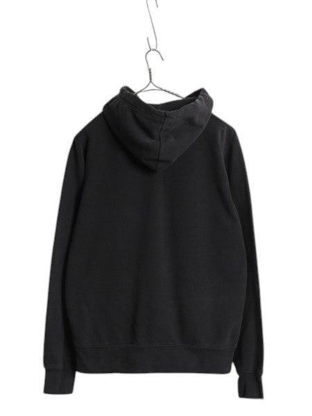 ノースフェイス プリント スウェット フード パーカー メンズ S 古着 The North Face アウトドア トレーナー プルオーバー 裏起毛 ブラック
