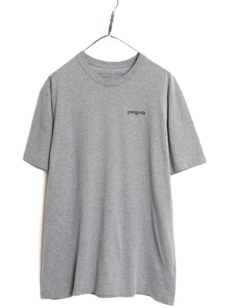 19年製 パタゴニア 両面 プリント 半袖 Tシャツ メンズ L / Patagonia アウトドア グラフィック イラスト バックプリント クルーネック 灰