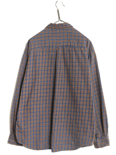 90s ドッカーズ リーバイス チェック 長袖 シャツ メンズ L 古着 90年代 オールド LEVIS DOCKERS ポケット付き マルチカラー 総柄シャツ