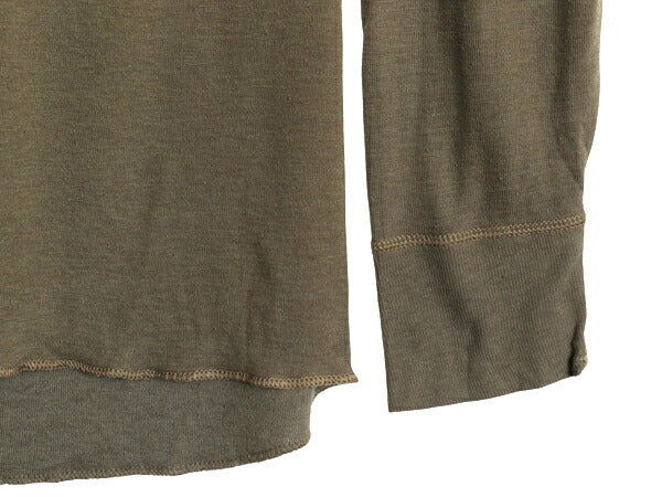 90s デュオフォールド 2レイヤー 長袖 Tシャツ メンズ M / オールド ロングTシャツ ロンT アンダーシャツ カットソー インナー 無地 カーキ