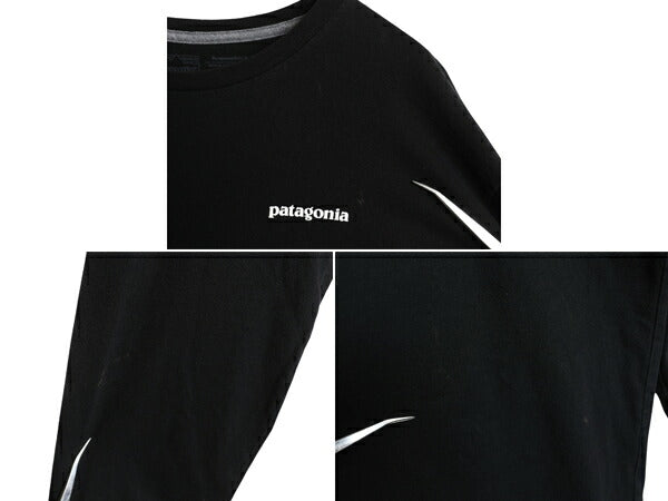 パタゴニア 両面 プリント 長袖 Tシャツ メンズ L / アウトドア ロンT フィッツロイ トラウト カットソー グラフィック バックプリント 黒