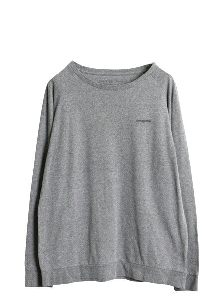 パタゴニア 両面 プリント 長袖 Tシャツ レディース М / 古着 19年製 アウトドア ロンT ロングスリーブ ロゴT P6 バックプリント グレー