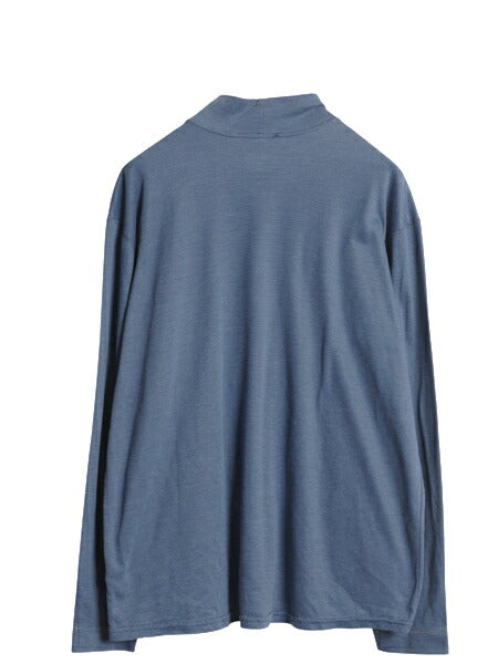 00s USA製 パタゴニア モックネック キャプリーン 長袖 Tシャツ メンズ L / 03年製 オールド ロンT ボーダー ストレッチ アンダーシャツ 青