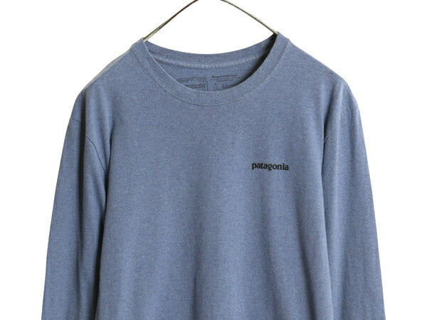 パタゴニア 両面 プリント 長袖 Tシャツ メンズ М 古着 19年製 ロンT ロングスリーブ フィッツロイ バイソン イラスト バックプリント 青