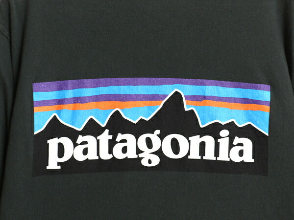 パタゴニア 両面 プリント 長袖 Tシャツ メンズ S 16年製 アウトドア ロンT ロングスリーブ P6 バックプリント ボックスロゴ カットソー 黒