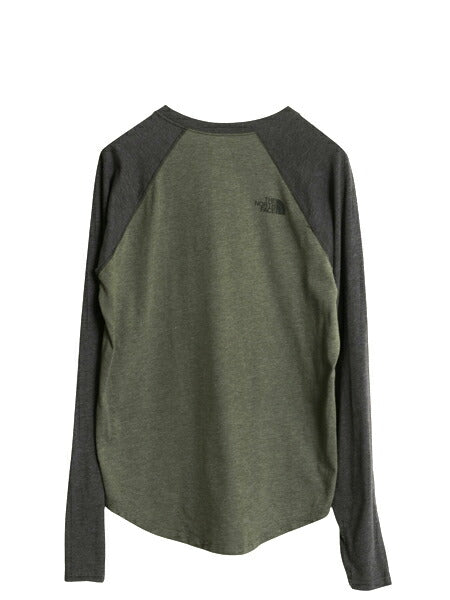 ノースフェイス ロゴ プリント 長袖 ベースボール Tシャツ メンズ S / 古着 アウトドア ラグラン ロンT ロゴT ロングTシャツ 前V ツートン
