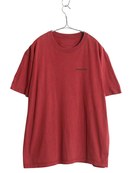 パタゴニア 両面 プリント 半袖 Tシャツ メンズ L / 古着 14年製 アウトドア ロゴT バックプリント カットソー グラフィック バーガンディ