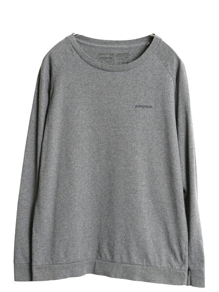 パタゴニア 両面 プリント 長袖 Tシャツ レディース S / 20年製 アウトドア ロンT ロングスリーブ ロゴT P6 バックプリント カットソー 灰