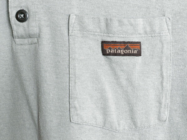 パタゴニア ヘンリーネック ポケット付き 長袖 Tシャツ メンズ S 23年製 アウトドア ロンT ポケT カットソー ロングスリーブ ワンポイント