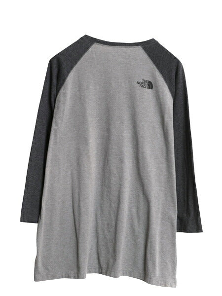 ノースフェイス ロゴ プリント ベースボール Tシャツ レディース XL / アウトドア 7分丈 ラグラン ロンT ロゴT 長袖Tシャツ 前V ツートン