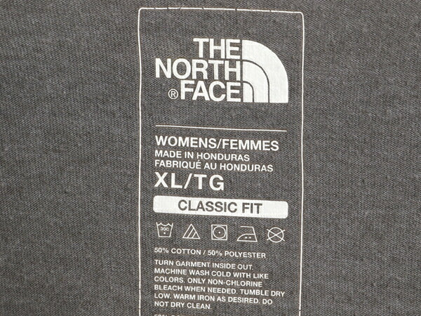 ノースフェイス ロゴ プリント ベースボール Tシャツ レディース XL / アウトドア 7分丈 ラグラン ロンT ロゴT 長袖Tシャツ 前V ツートン