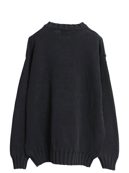 90s オールド ギャップ コットン ニット セーター メンズ L / 紺タグ 長袖ニット 無地 ヘビーウェイト モックネック ガンジー シンプル 紺