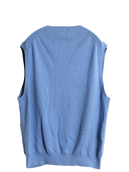 ポロ ラルフローレン Vネック ニット ベスト メンズ XL / 高級 100% ピマ コットン セーター プルオーバー ワンポイント ジレ 大きいサイズ