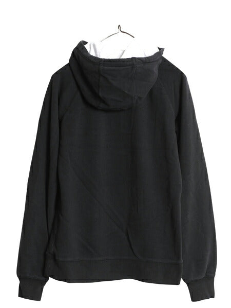 ノースフェイス プリント スウェット フード パーカー レディース М / 古着 アウトドア トレーナー プルオーバー 裏起毛 ツートン 黒 白