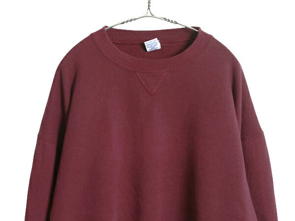 90s USA製 ラッセル 無地 スウェット メンズ レディース XXL / 古着 オールド トレーナー 前V 裏起毛 ワンポイント ブランク 大きいサイズ