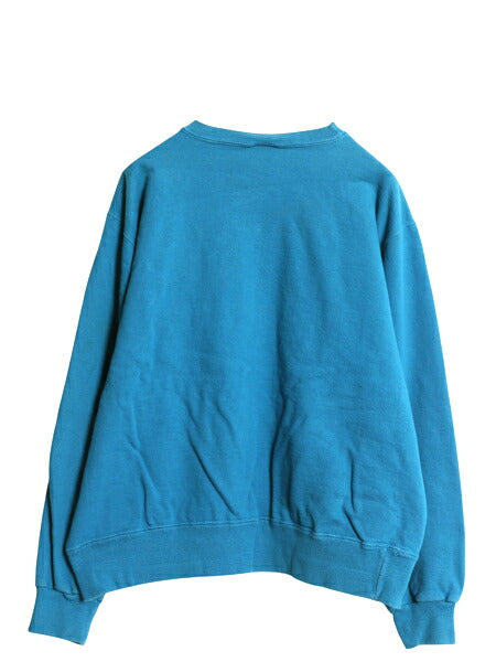 90s チャンピオン 無地 スウェット XL 小さめ メンズ L 程 古着 オールド トレーナー 前V 裏起毛 ワンポイント ブランク ヘビーウェイト 青