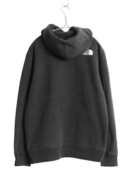 ノースフェイス プリント スウェット フード パーカー メンズ XL / トレーナー プルオーバー 裏起毛 グラフィック 大きいサイズ ブラック