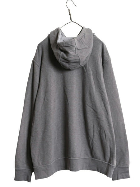 ノースフェイス プリント スウェット フード パーカー メンズ XXL / 古着 裏起毛 プルオーバー トレーナー アウトドア グレー 大きいサイズ