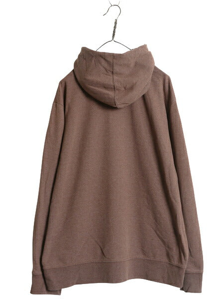 ノースフェイス プリント スウェット フード パーカー メンズ XXL 古着 裏起毛 プルオーバー トレーナー アウトドア 大きいサイズ ブラウン