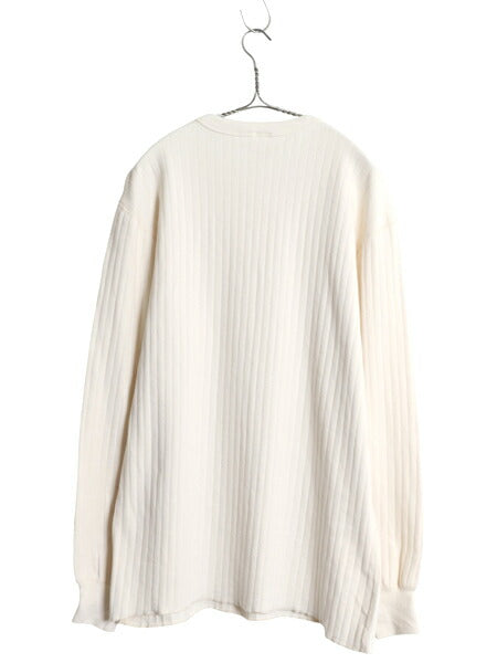 90s USA製 チャンピオン 長袖 Tシャツ メンズ L / オールド リブ編み 針抜き ロンT ロングスリーブ カットソー ストレッチ 無地 ナチュラル