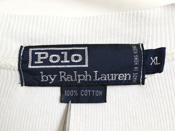 90s ポロ ラルフローレン ヘンリーネック 長袖 Tシャツ メンズ XL 古着 オールド ロンT リブ編み アンダーシャツ カットソー 大きいサイズ