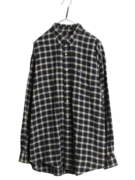 90s チャップス ラルフローレン チェック ボタンダウン フランネル シャツ メンズ XL / オールド ポロ 長袖シャツ ネルシャツ 大きいサイズ