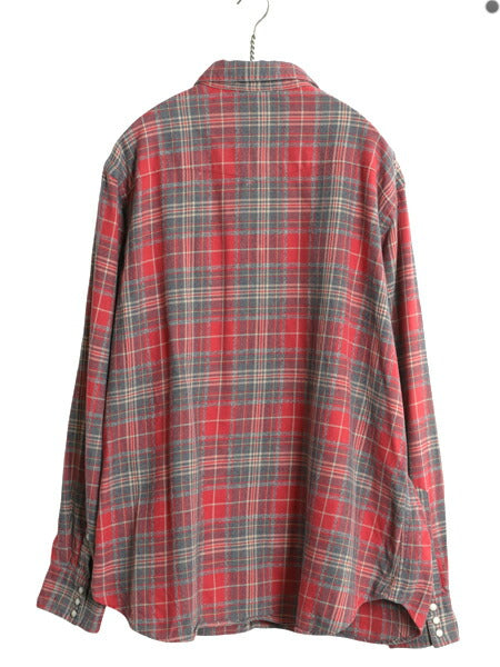 00s ポロ ラルフローレン チェック フランネル ウエスタン シャツ メンズ XL / オールド 長袖シャツ ネルシャツ 大きいサイズ マルチカラー
