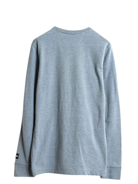 US企画 ノースフェイス テリー クルー 長袖 Tシャツ メンズ M 古着 アウトドア ストレッチ ロンT カットソー ヘビーウェイト 無地 シンプル