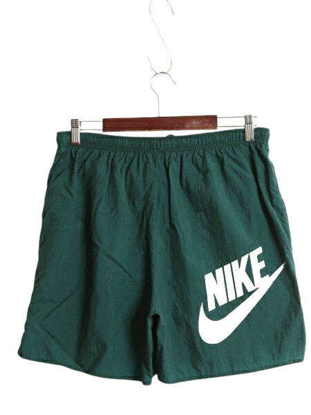 90s ナイキ ナイロン ショートパンツ メンズ M / 古着 オールド ショーツ 短パン 海パン 水陸両用 インナー付き スウッシュ スイム サーフ